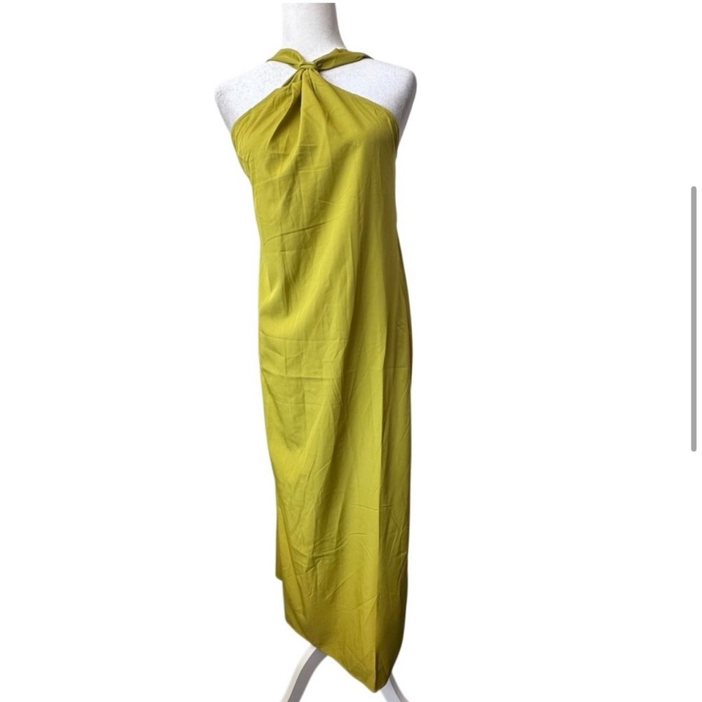 Commense Revolve Green Cross Halter Split Long Dr… - image 4
